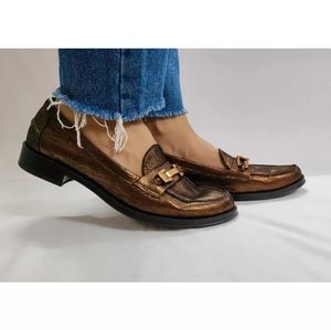 Embellished buckle loafers